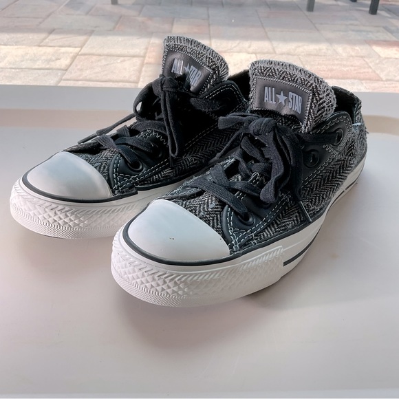 Converse All Star low tops houndstooth plaid academia punk Chuck Taylors - Picture 3 of 9